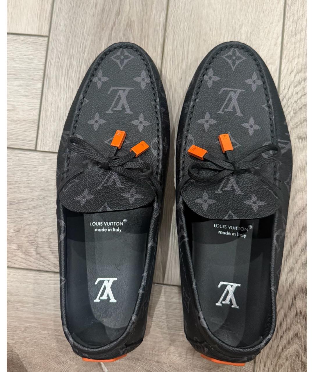 LOUIS VUITTON Антрацитовые мокасины, фото 3