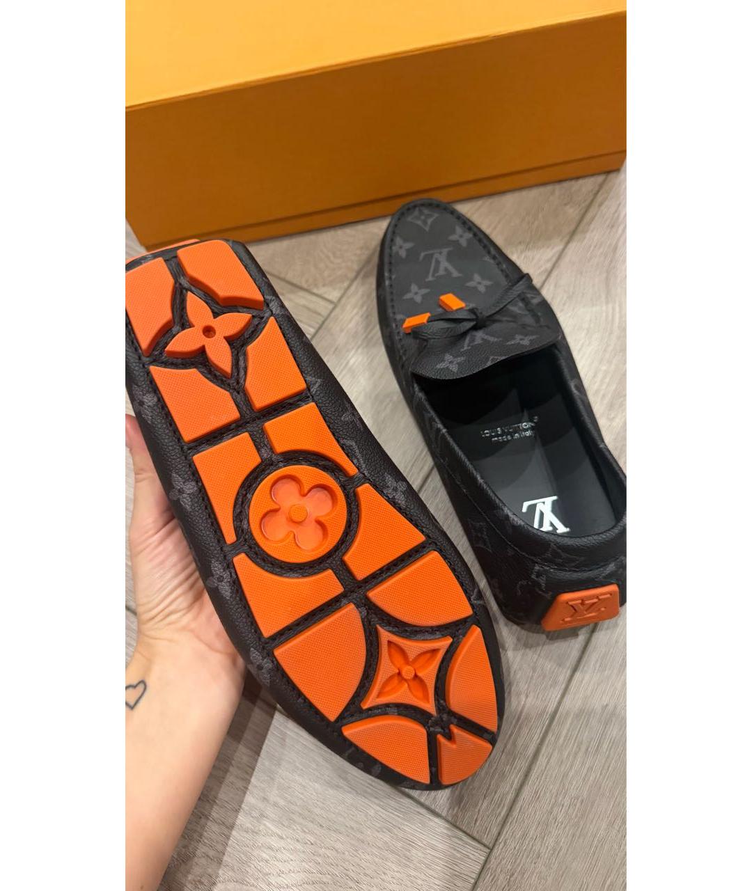 LOUIS VUITTON Антрацитовые мокасины, фото 5