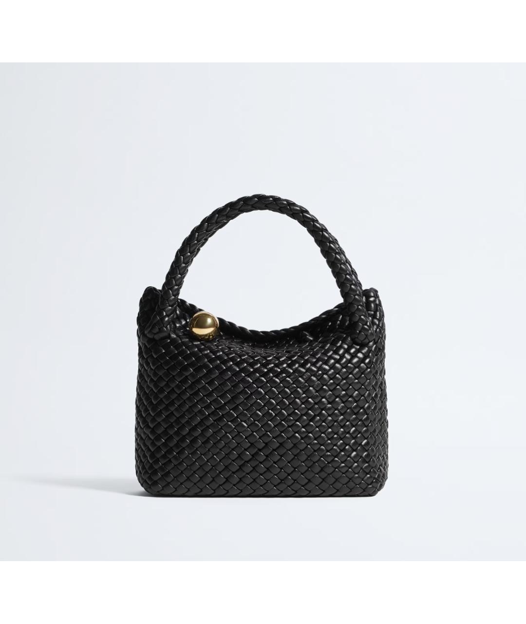 BOTTEGA VENETA Черная кожаная сумка через плечо, фото 7