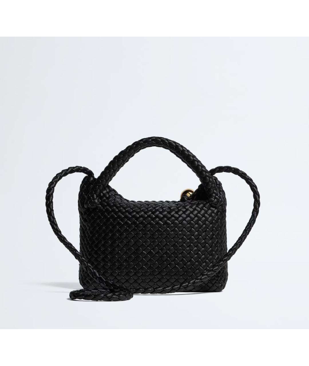 BOTTEGA VENETA Черная кожаная сумка через плечо, фото 5