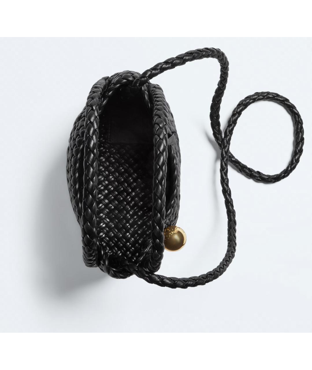 BOTTEGA VENETA Черная кожаная сумка через плечо, фото 3