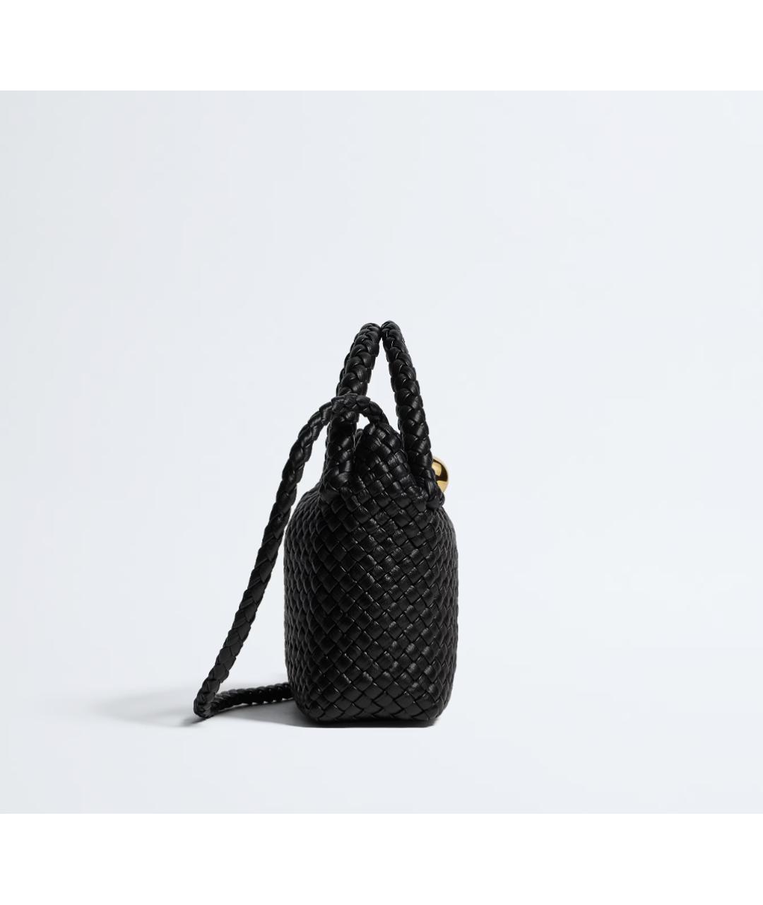BOTTEGA VENETA Черная кожаная сумка через плечо, фото 4