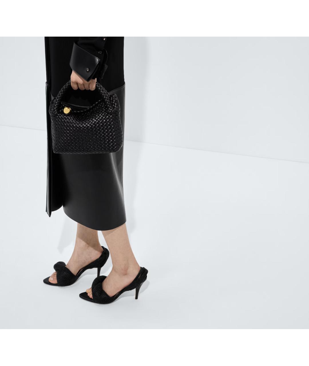 BOTTEGA VENETA Черная кожаная сумка через плечо, фото 2