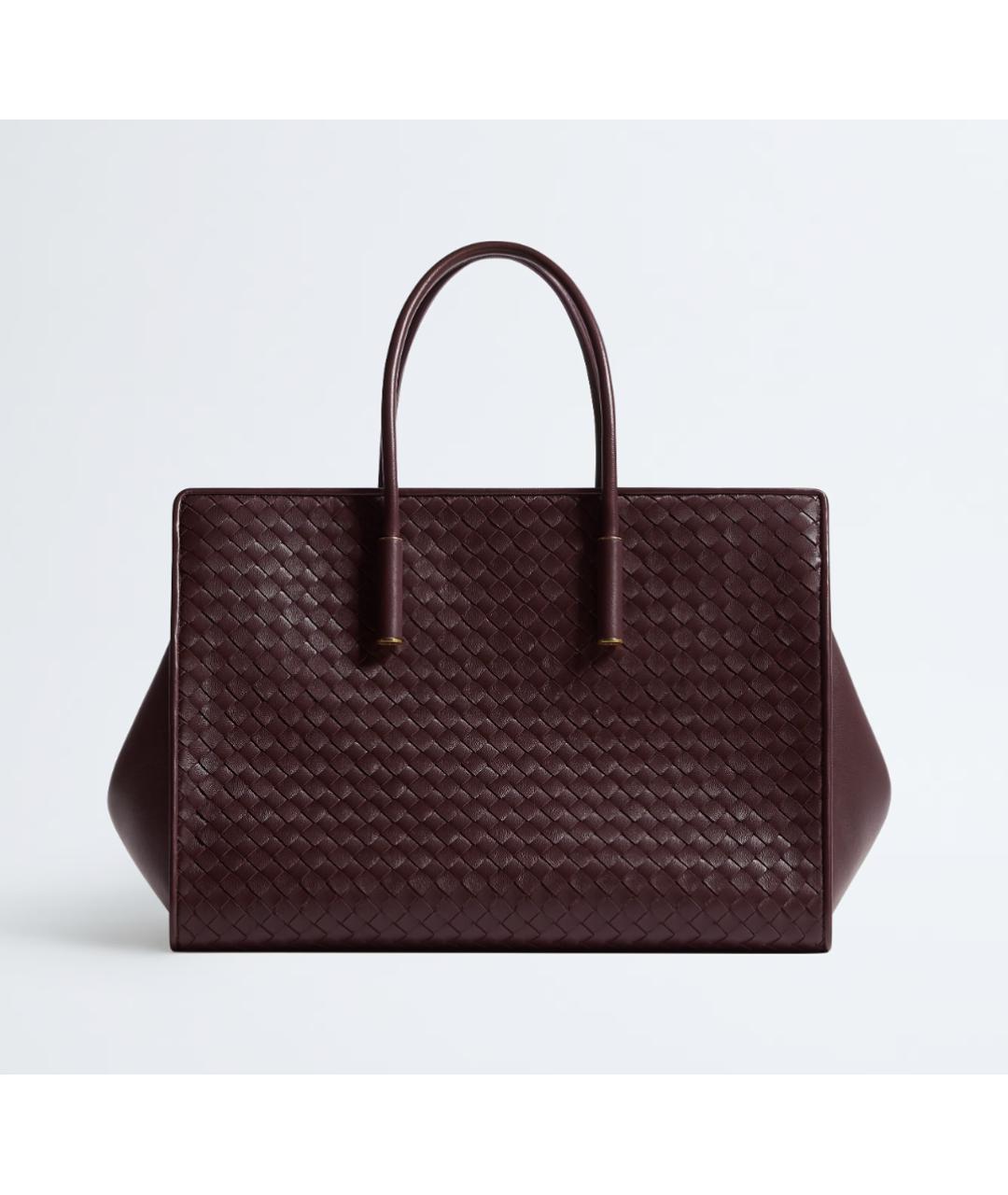 BOTTEGA VENETA Бордовая кожаная сумка тоут, фото 10