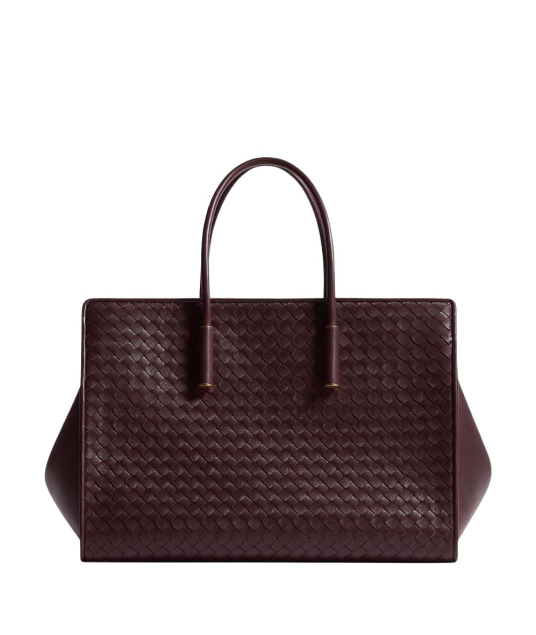 BOTTEGA VENETA Бордовая кожаная сумка тоут, фото 1