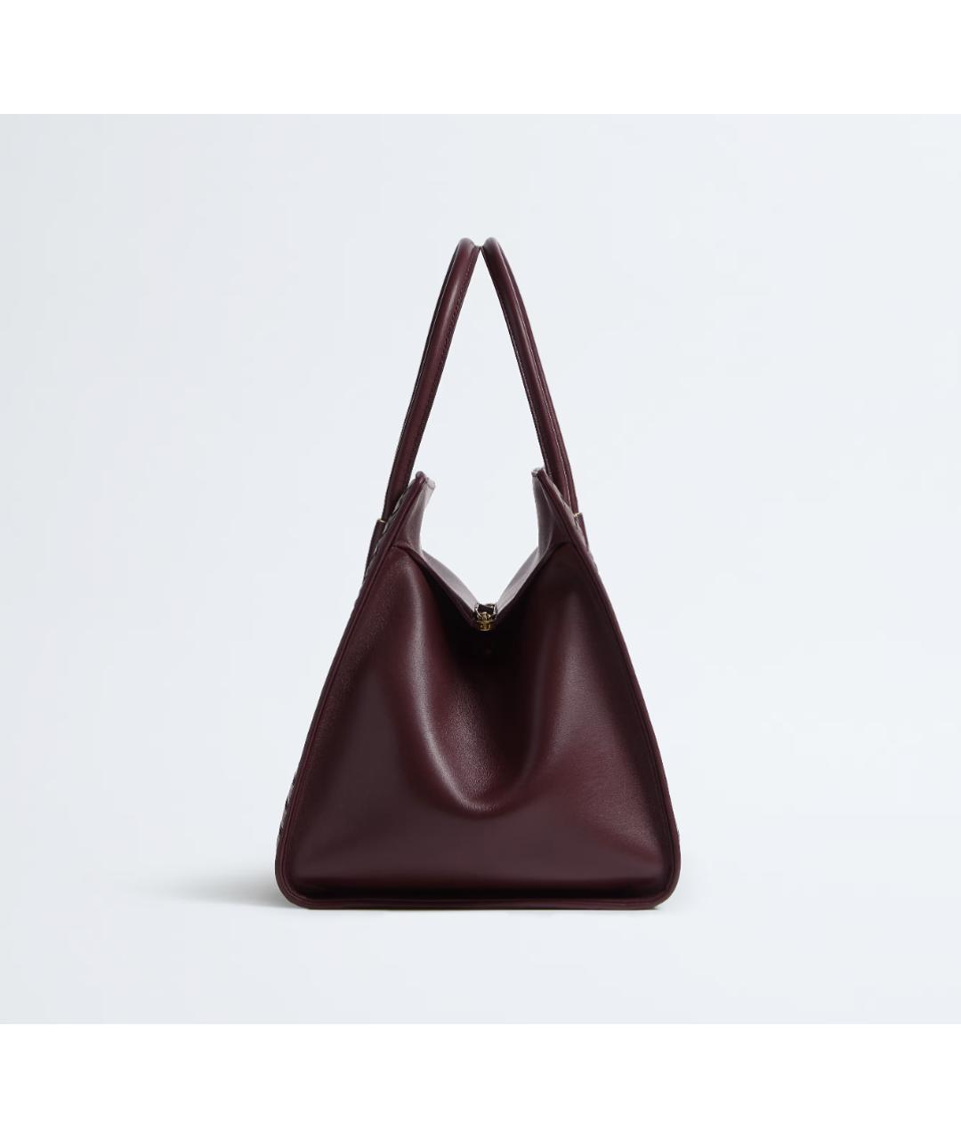 BOTTEGA VENETA Бордовая кожаная сумка тоут, фото 4