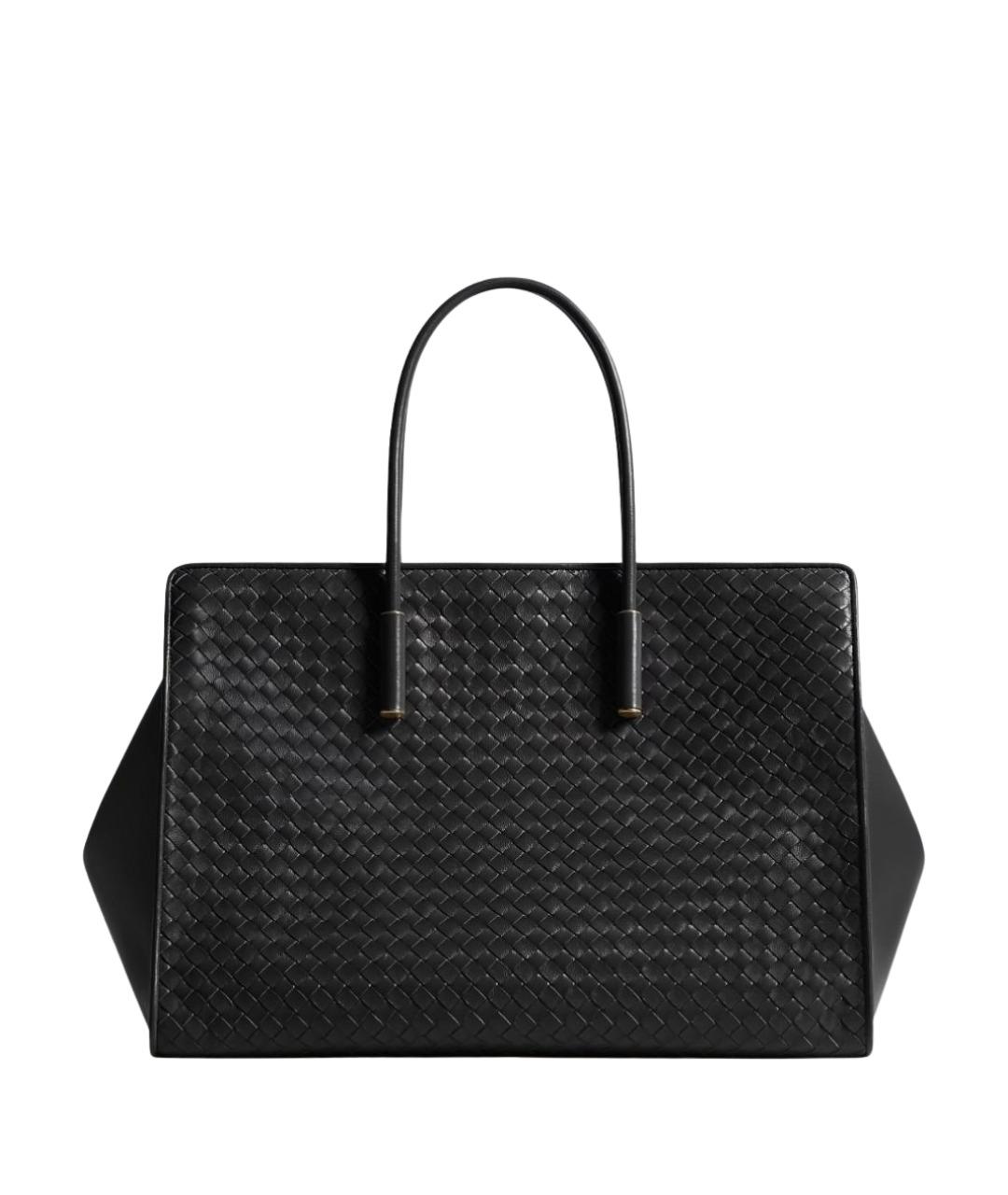 BOTTEGA VENETA Черная кожаная сумка тоут, фото 1