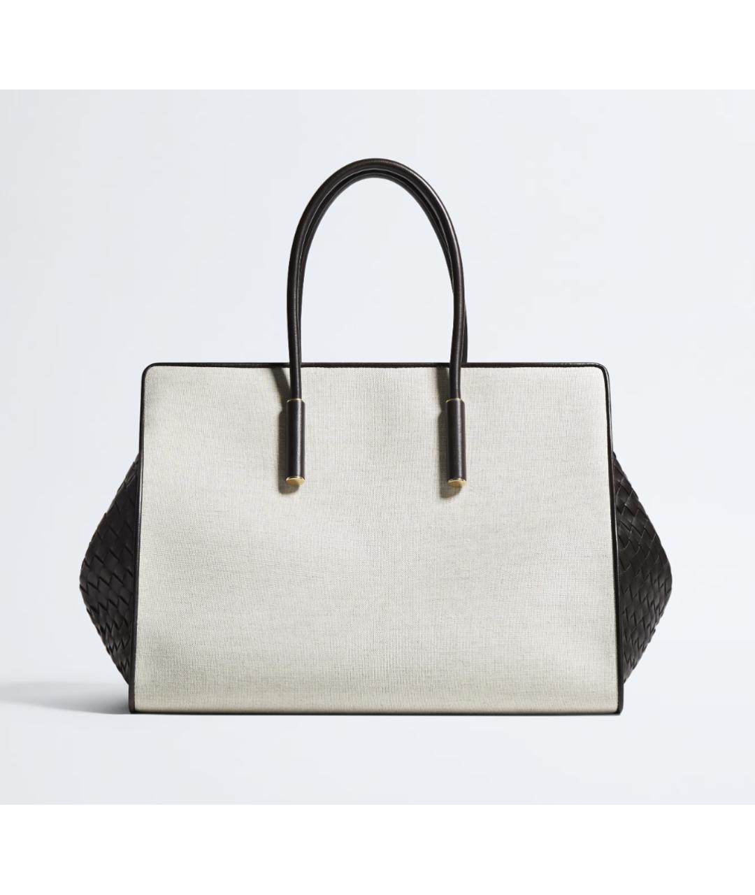 BOTTEGA VENETA Бежевая кожаная сумка тоут, фото 8