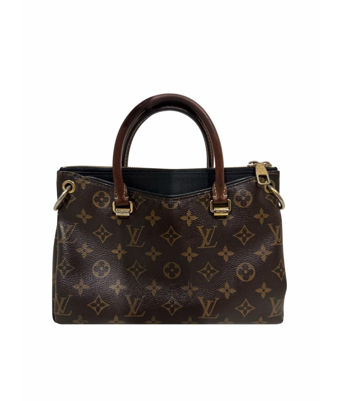 LOUIS VUITTON Коричневая кожаная сумка с короткими ручками, фото 7