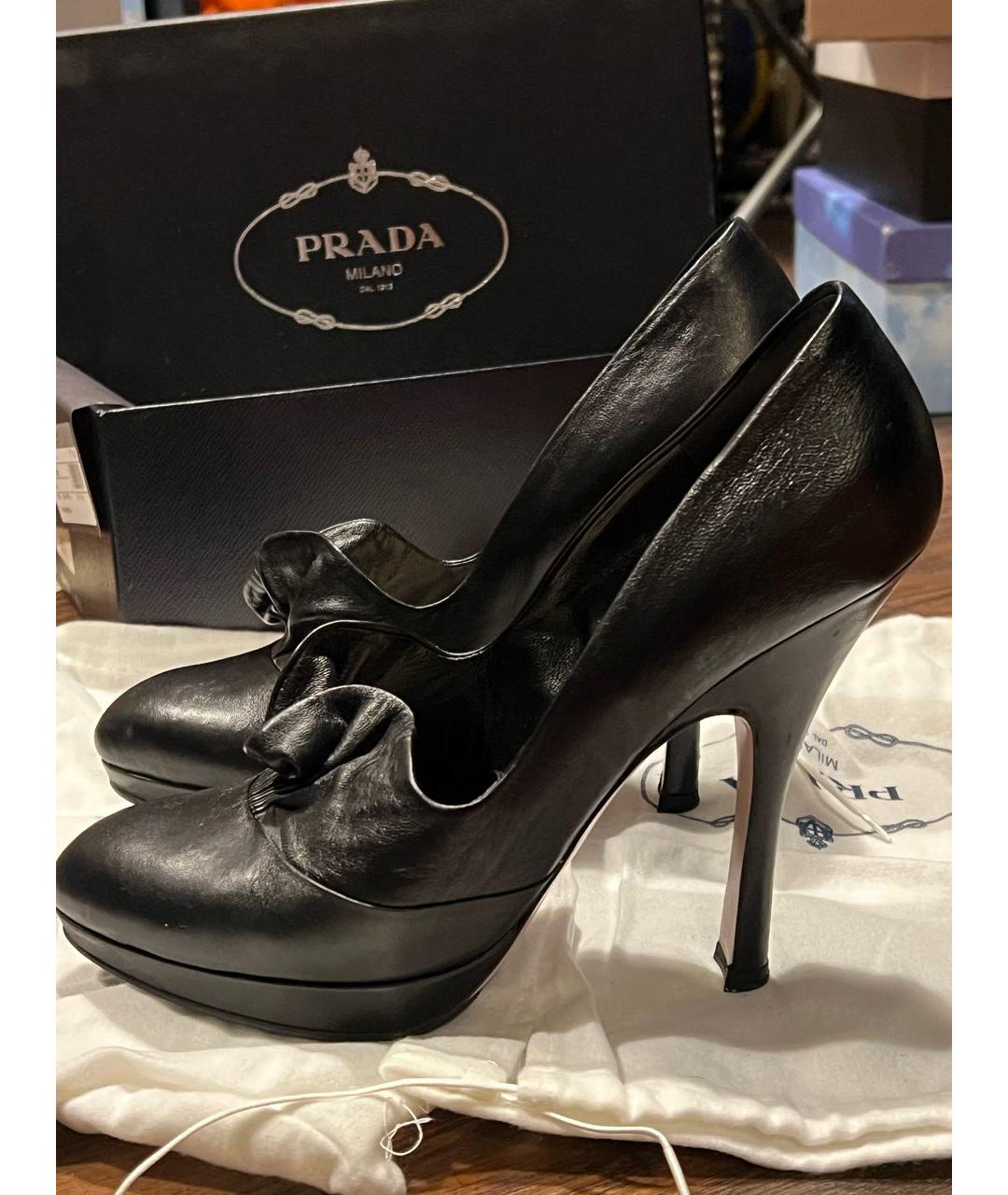 PRADA Черные кожаные ботильоны, фото 6