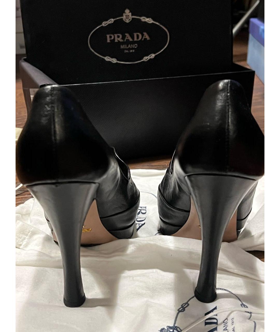PRADA Черные кожаные ботильоны, фото 4