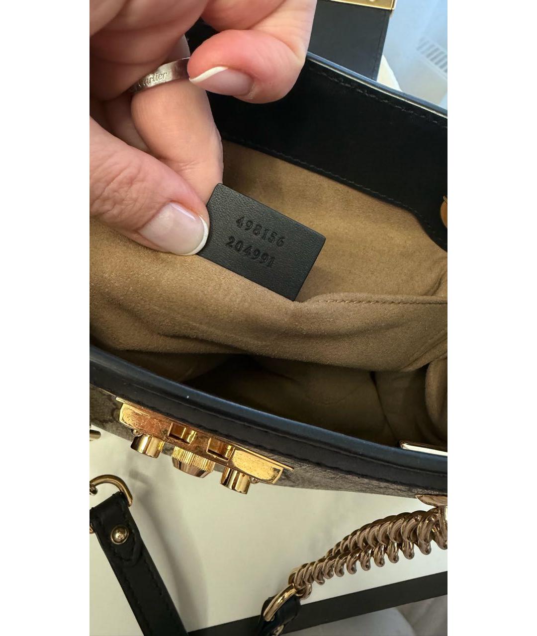 GUCCI Бежевая сумка с короткими ручками из канвы, фото 8