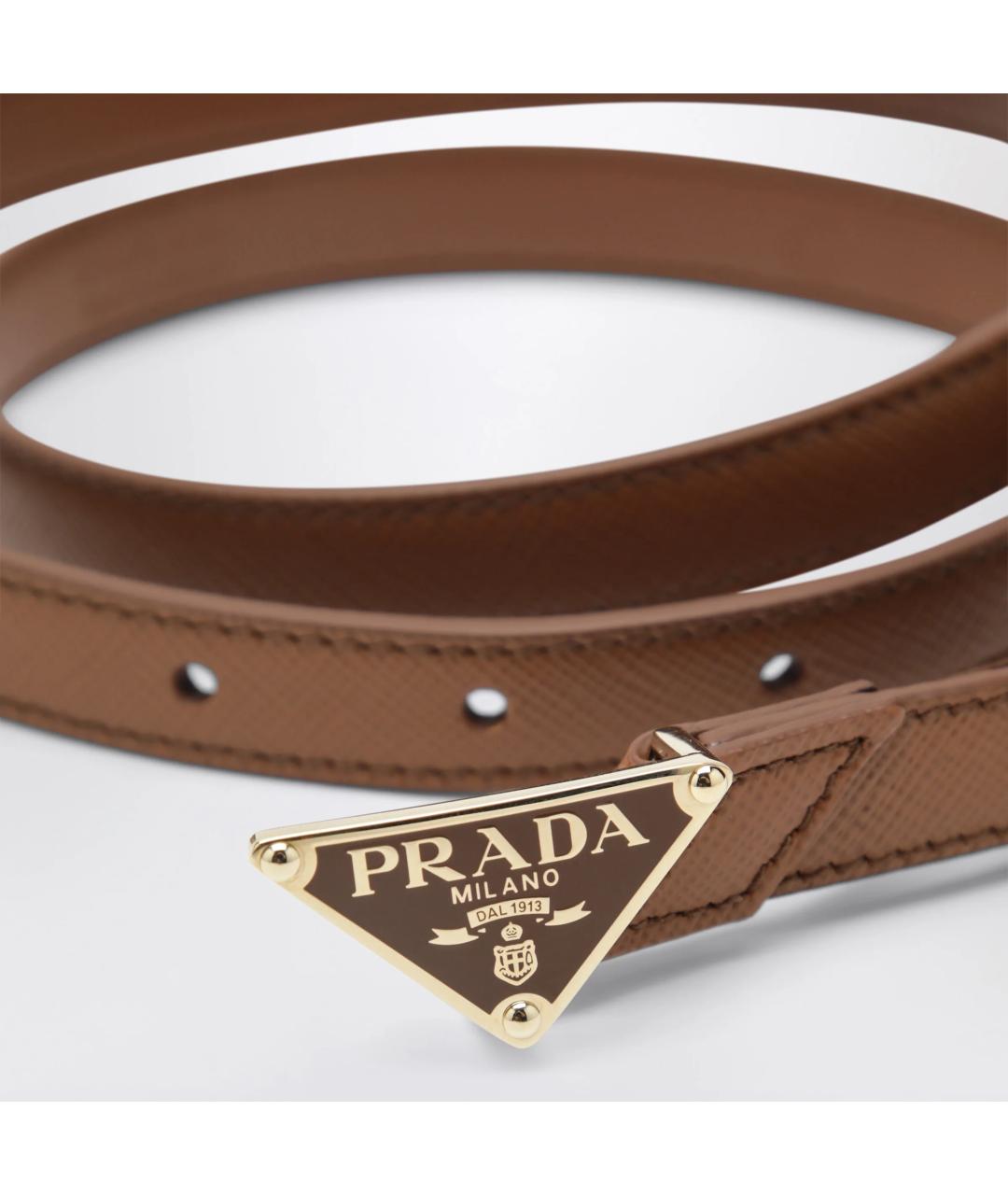 PRADA Коричневый кожаный ремень, фото 2