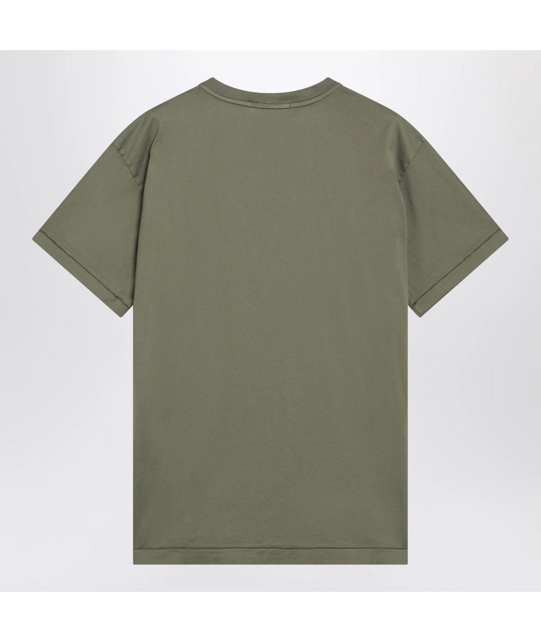 STONE ISLAND Зеленая хлопковая футболка, фото 2