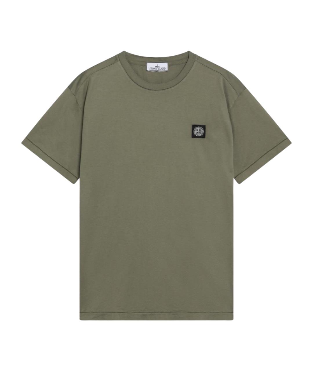 STONE ISLAND Зеленая хлопковая футболка, фото 1