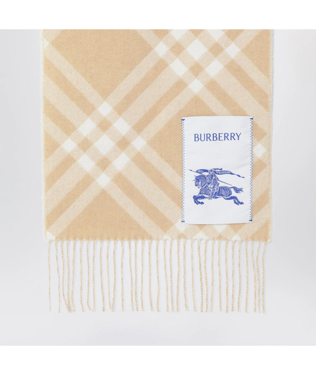 BURBERRY Бежевый кашемировый шарф, фото 2