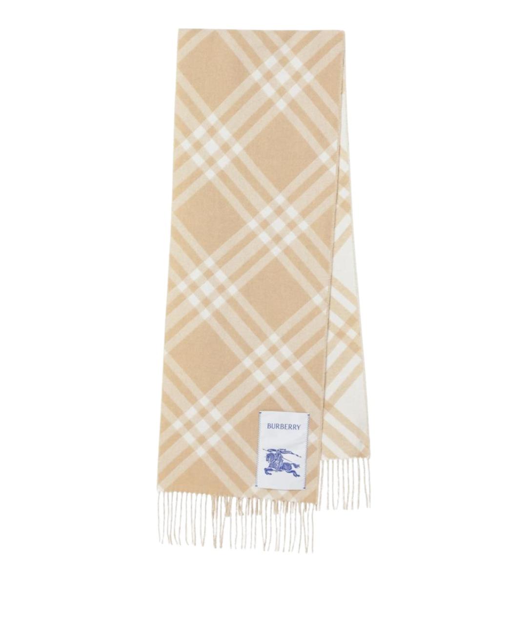 BURBERRY Бежевый кашемировый шарф, фото 1