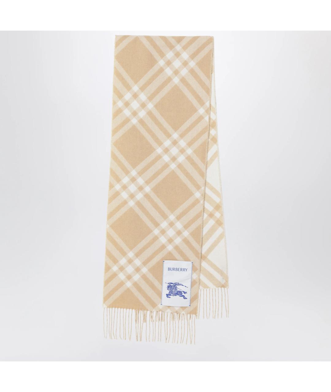 BURBERRY Бежевый кашемировый шарф, фото 3