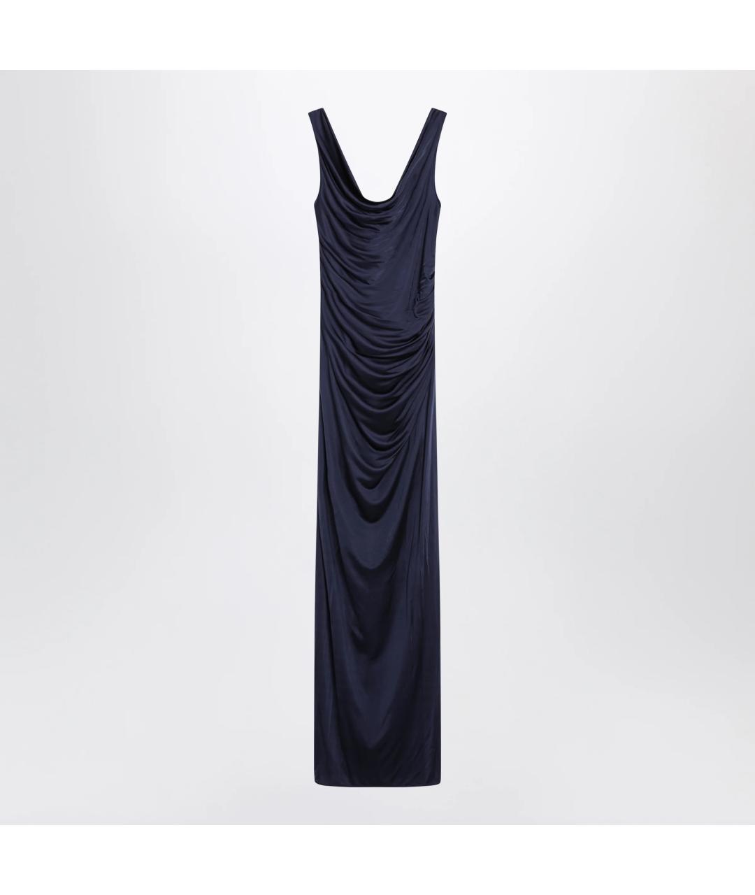 VERSACE Синее вискозное платье, фото 2