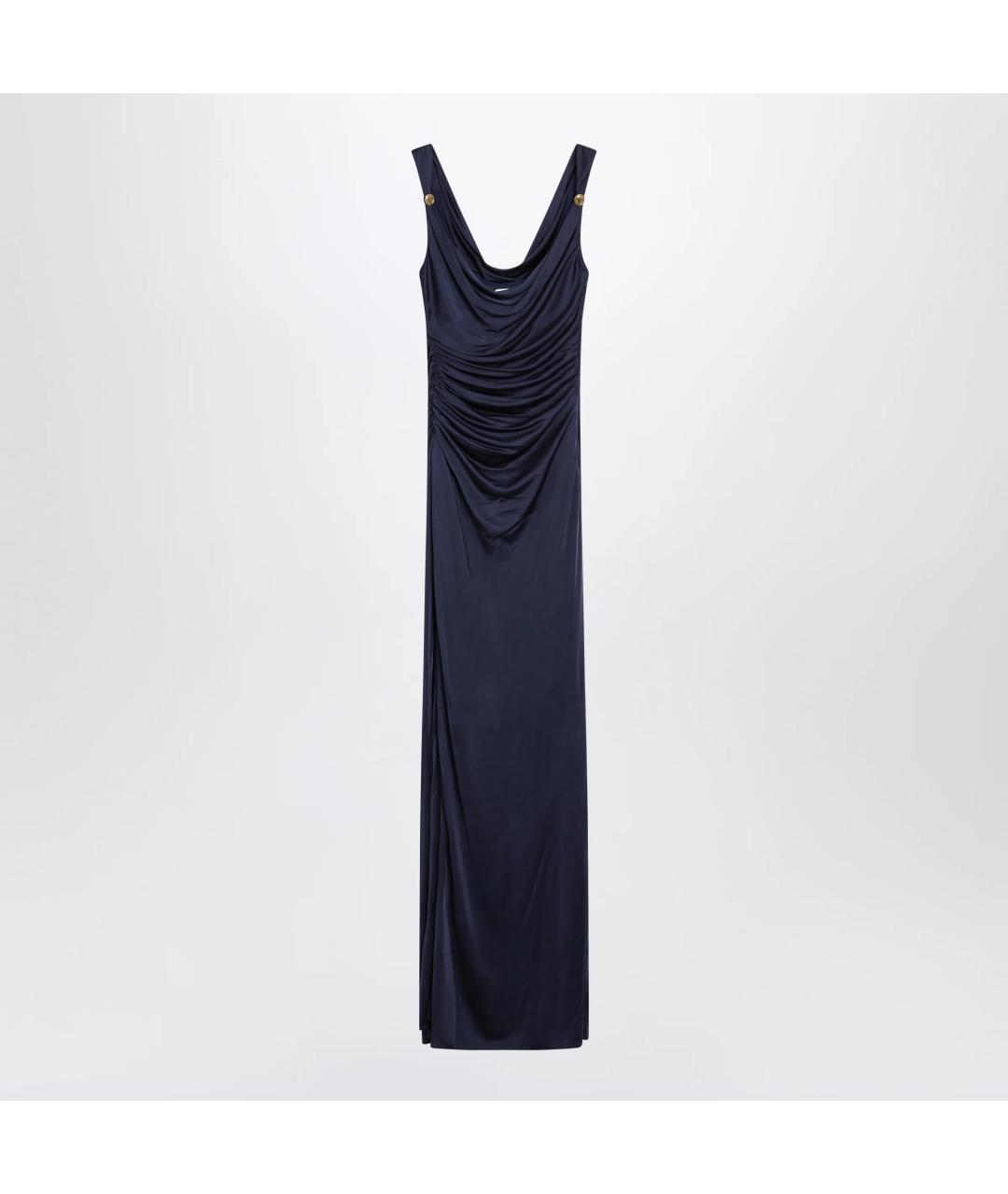 VERSACE Синее вискозное платье, фото 3