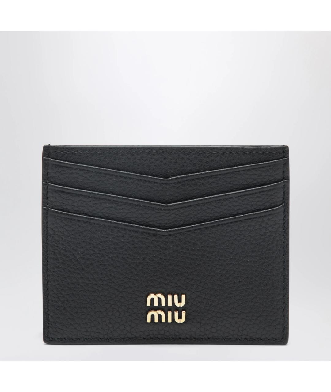MIU MIU Черный кожаный кардхолдер, фото 3
