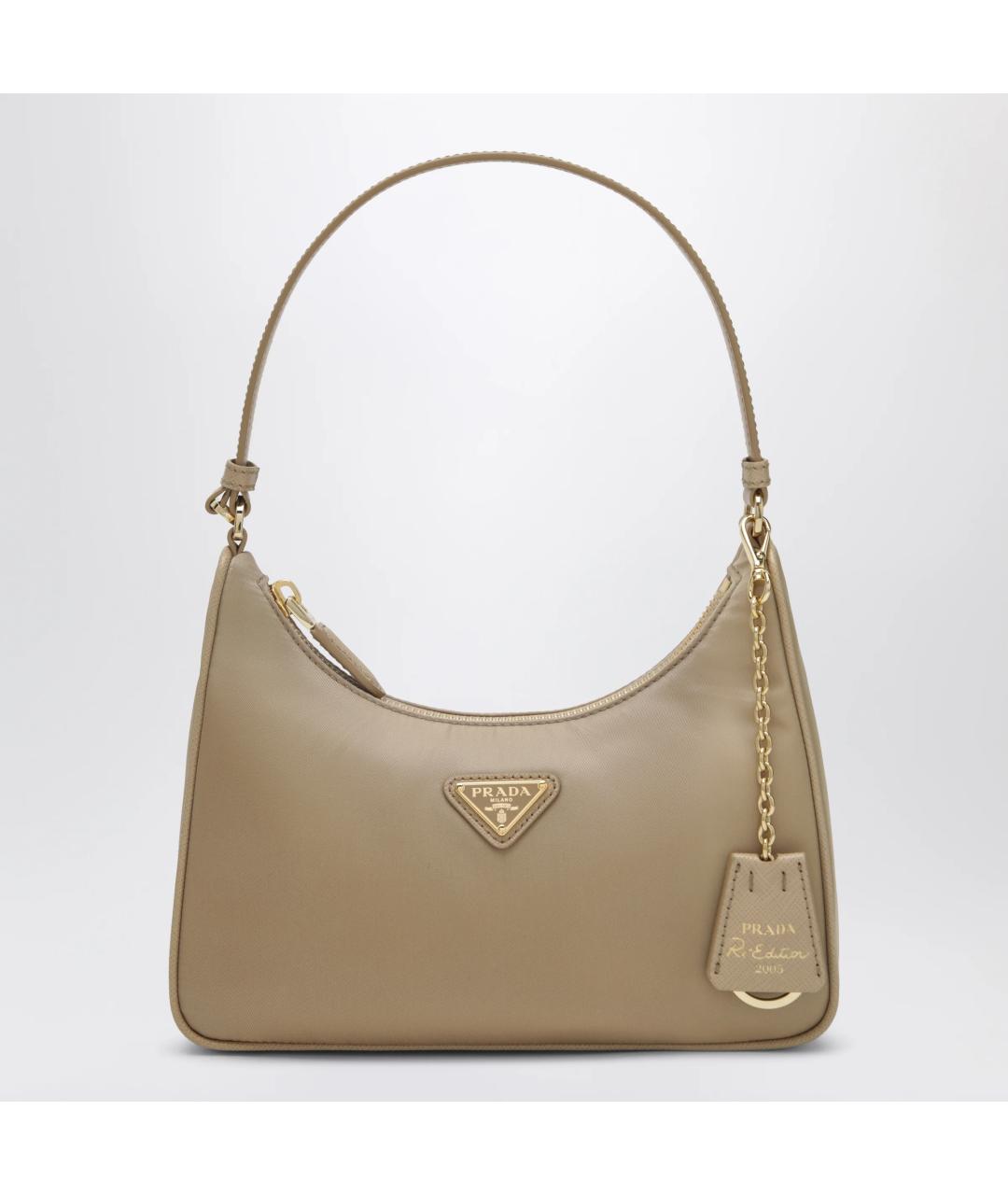 PRADA Бежевая нейлоновая сумка через плечо, фото 3