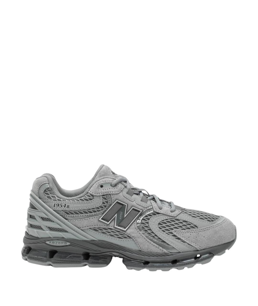 NEW BALANCE Серые кожаные низкие кроссовки / кеды, фото 1