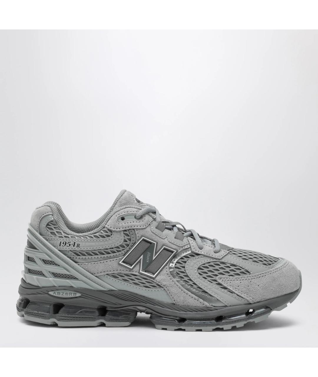 NEW BALANCE Серые кожаные низкие кроссовки / кеды, фото 3