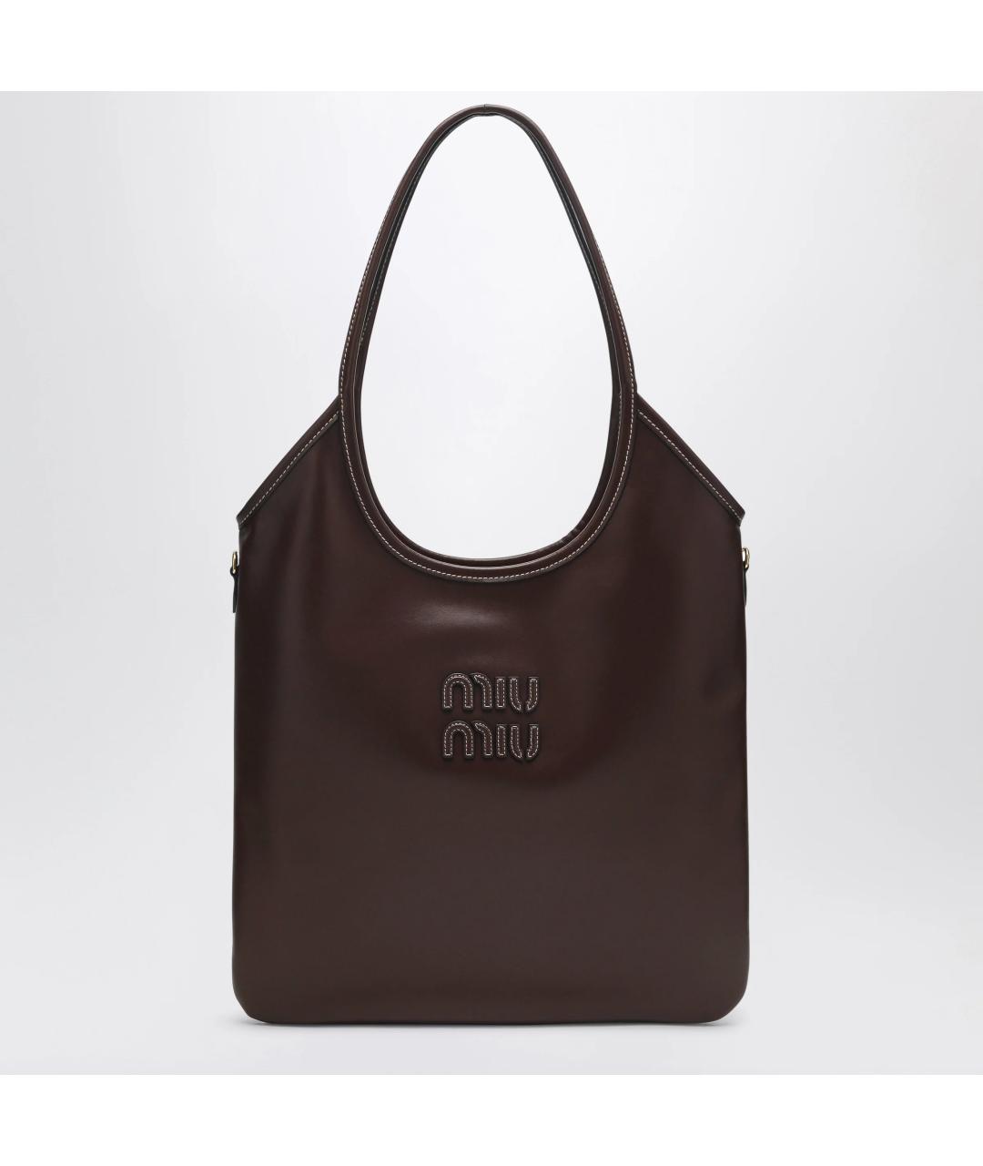 MIU MIU Коричневая кожаная сумка тоут, фото 3