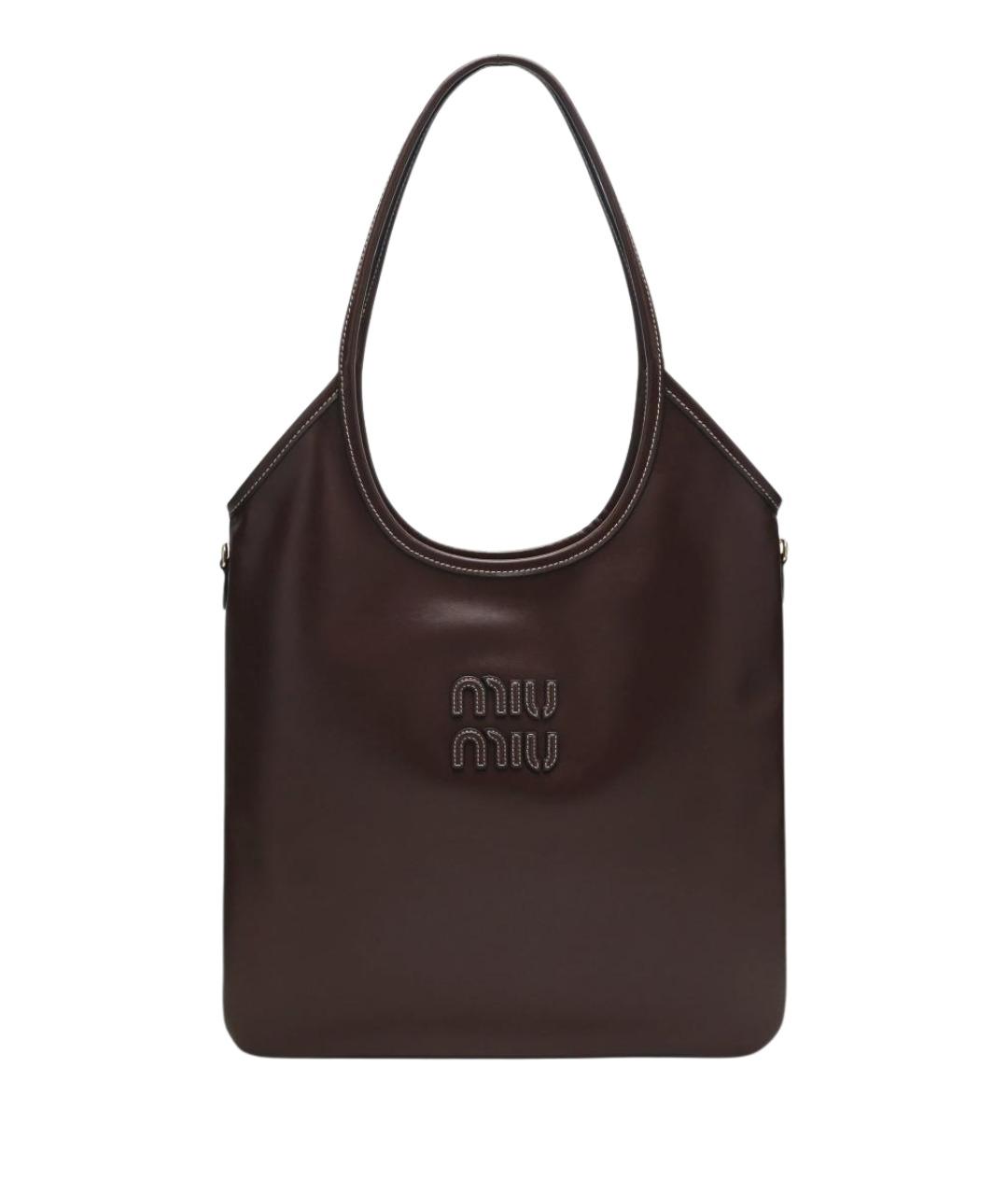 MIU MIU Коричневая кожаная сумка тоут, фото 1