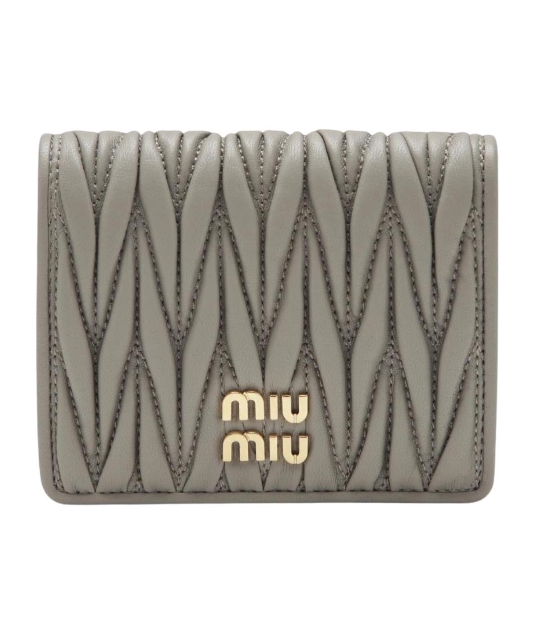 MIU MIU Бежевый кожаный кошелек, фото 1