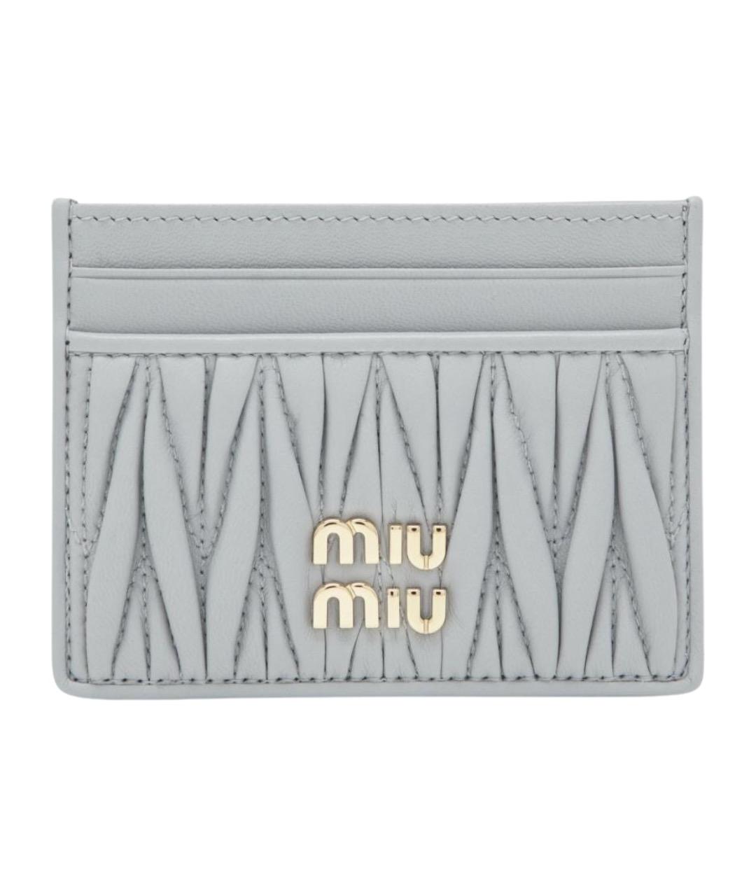 MIU MIU Серый кожаный кардхолдер, фото 1