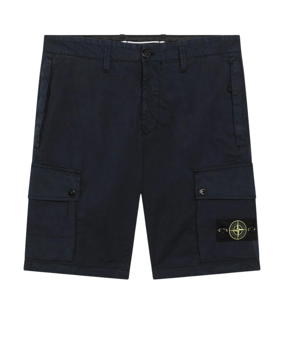 STONE ISLAND Синие хлопковые шорты, фото 1