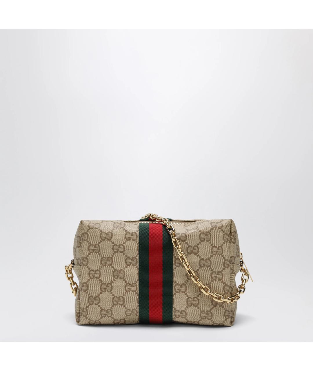 GUCCI Бежевая сумка через плечо из канвы, фото 2