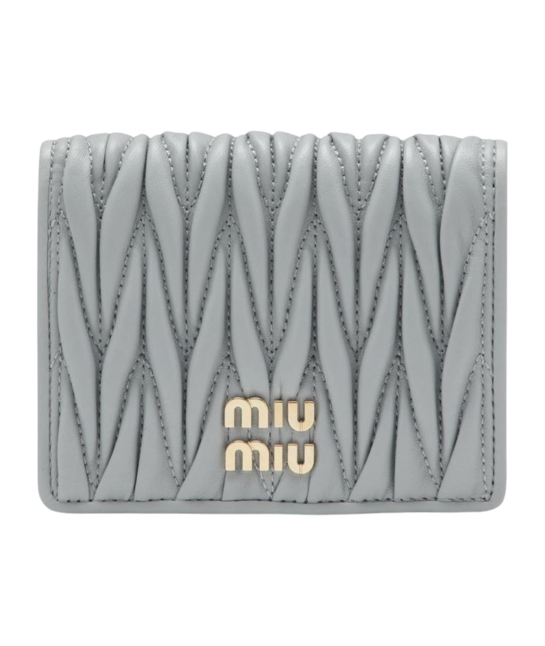 MIU MIU Серый кожаный кошелек, фото 1
