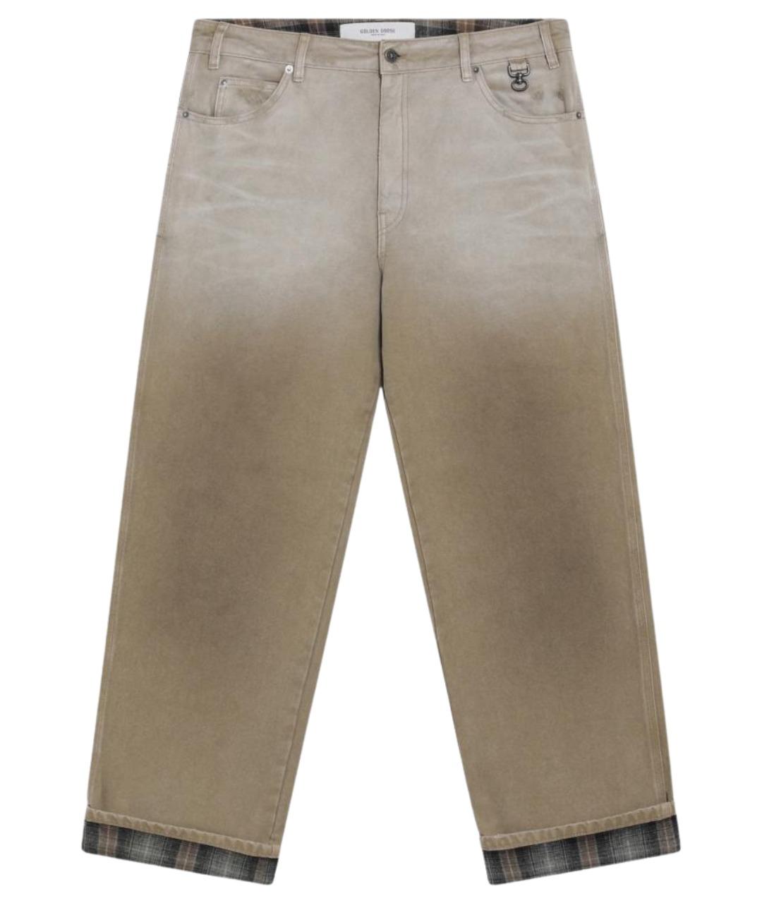 GOLDEN GOOSE Бежевые хлопковые повседневные брюки, фото 1