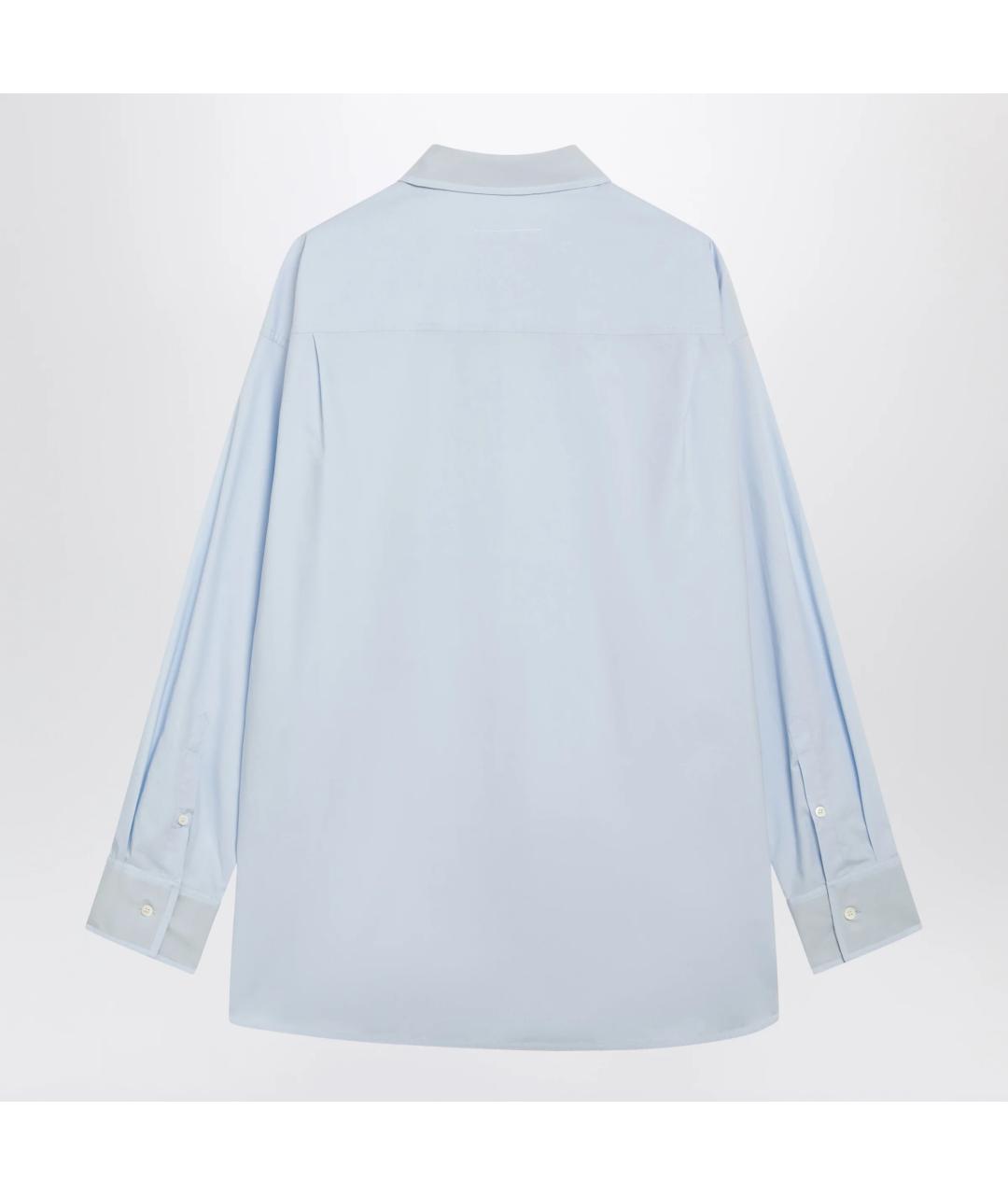 MM6 MAISON MARGIELA Голубая хлопковая кэжуал рубашка, фото 2