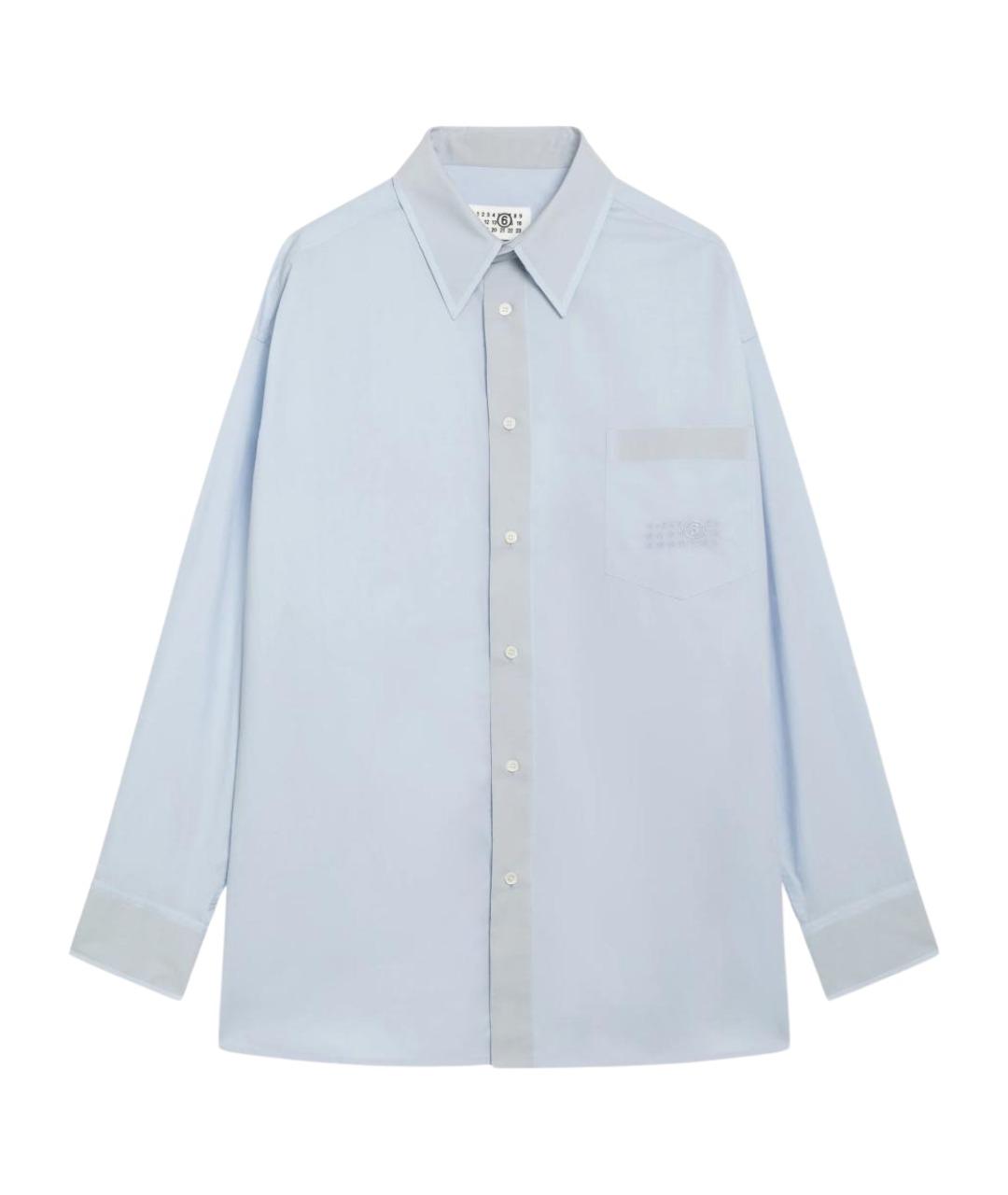 MM6 MAISON MARGIELA Голубая хлопковая кэжуал рубашка, фото 1