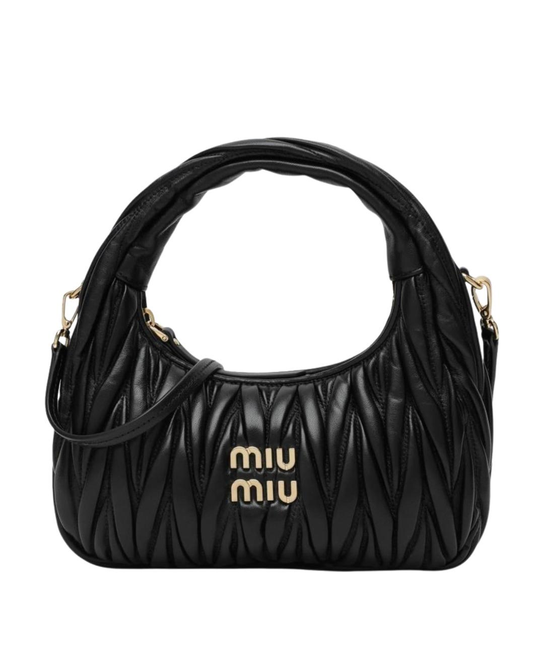 MIU MIU Черная кожаная сумка через плечо, фото 1