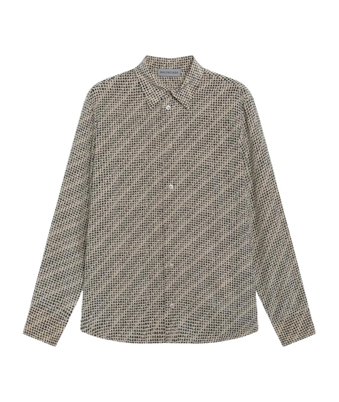 BALENCIAGA Бежевая шелковая рубашка, фото 1