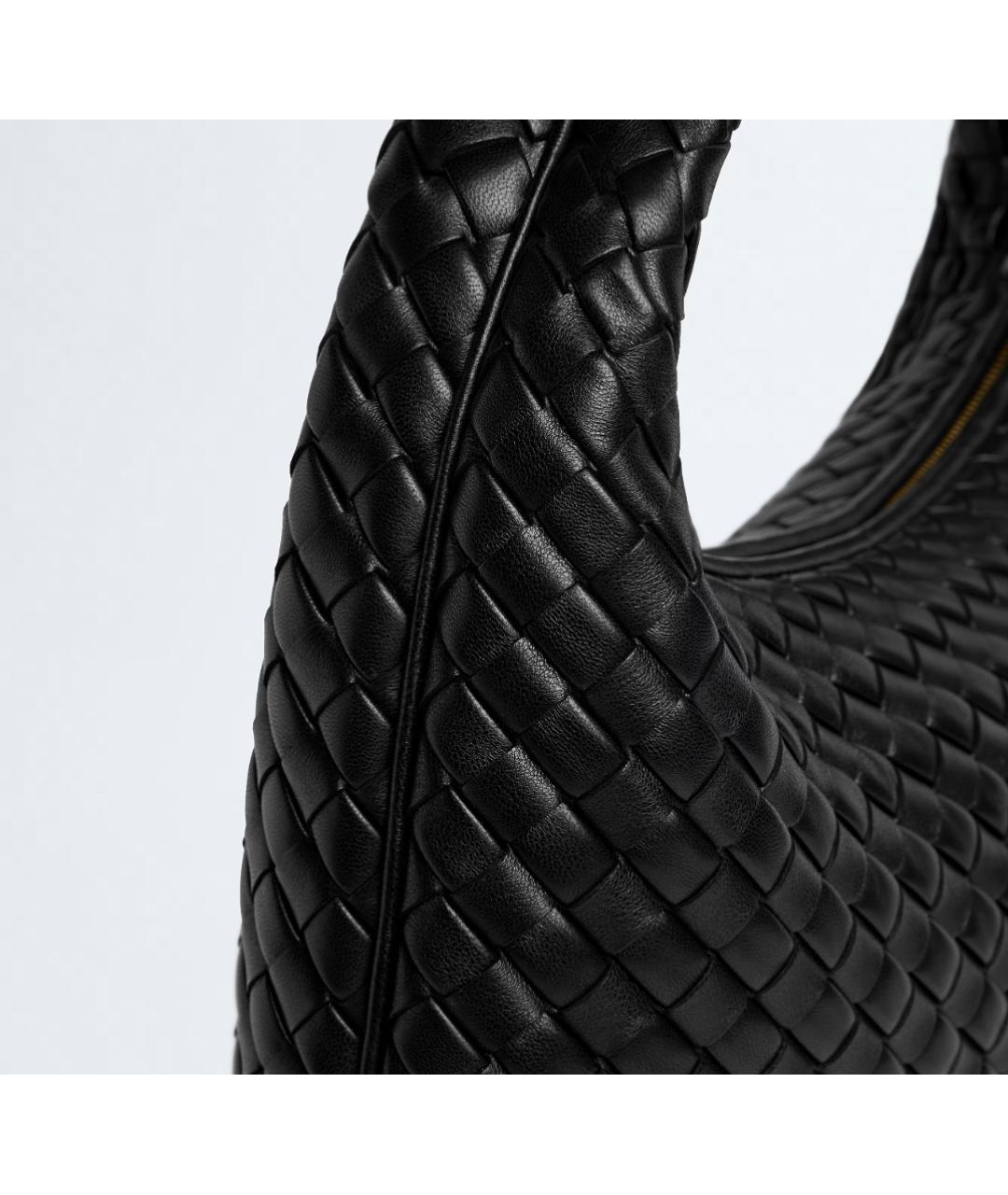BOTTEGA VENETA Черная кожаная сумка тоут, фото 5