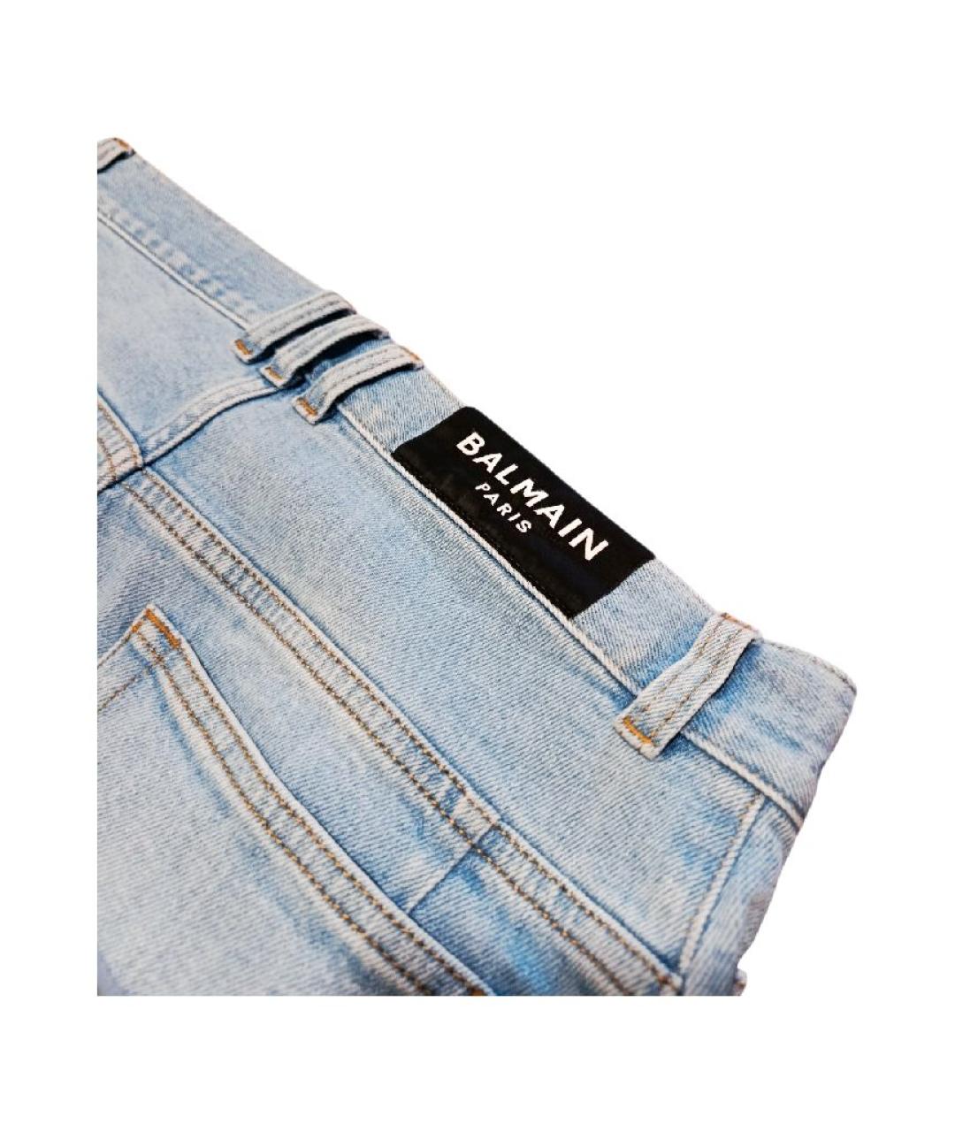 BALMAIN Голубые хлопко-эластановые джинсы скинни, фото 7