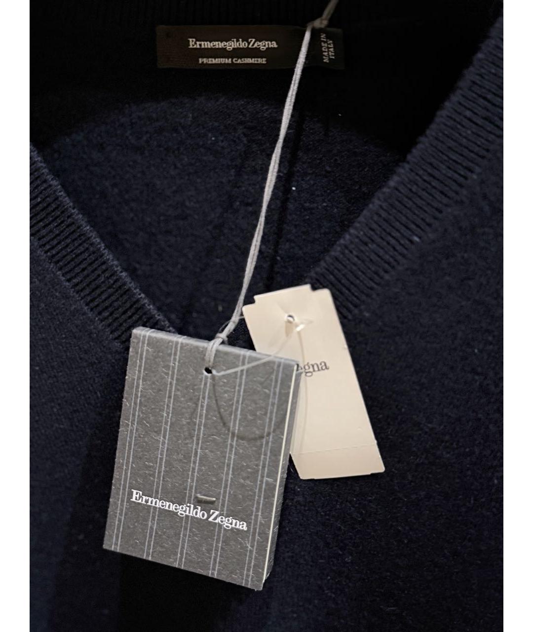 ZEGNA Темно-синий кашемировый джемпер / свитер, фото 3