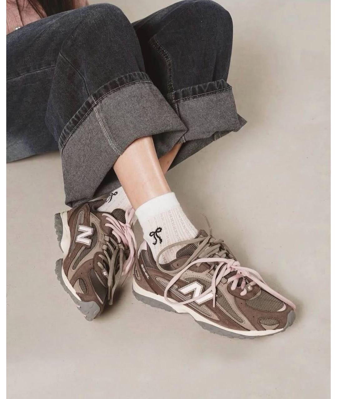 NEW BALANCE Коричневые замшевые кроссовки, фото 4