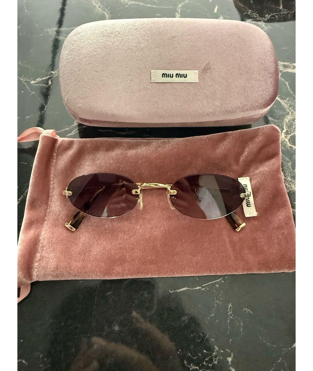 MIU MIU Серые металлические солнцезащитные очки, фото 2