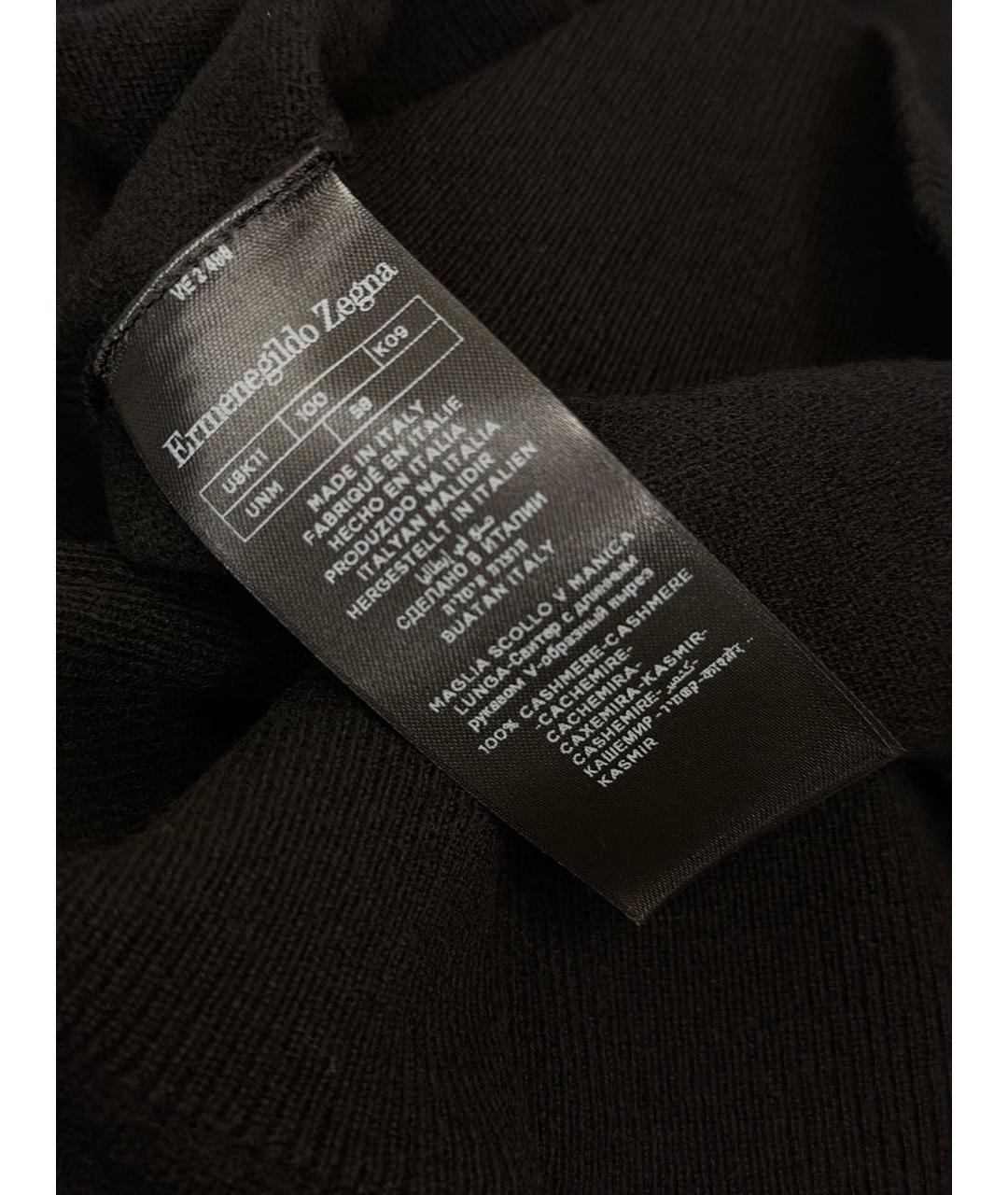 ZEGNA Черный кашемировый джемпер / свитер, фото 4