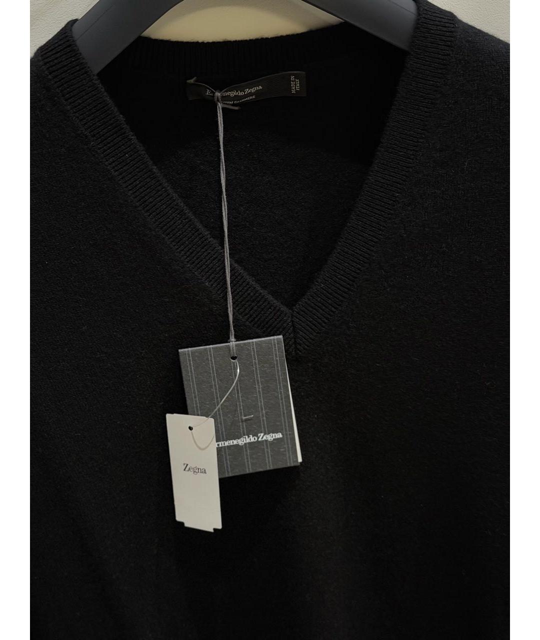 ZEGNA Черный кашемировый джемпер / свитер, фото 3