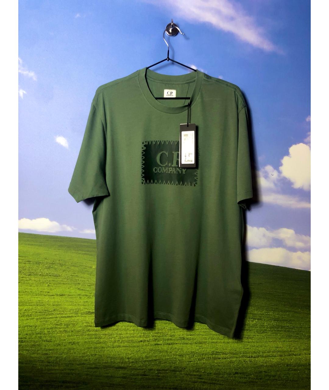 CP COMPANY Зеленая хлопковая футболка, фото 2