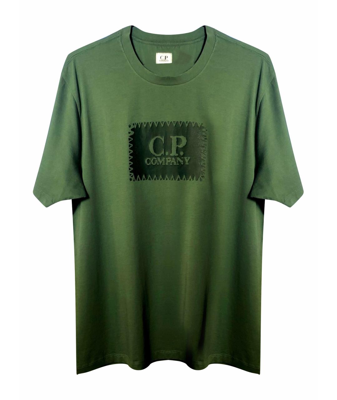 CP COMPANY Зеленая хлопковая футболка, фото 1