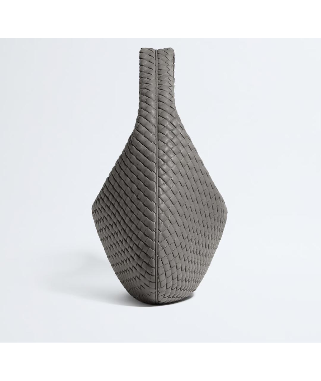 BOTTEGA VENETA Серая кожаная сумка тоут, фото 4